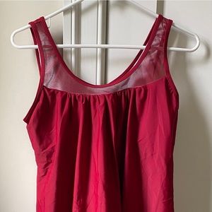 NWOT Women' S Red Ruffle Two Piece Tankini, Size L